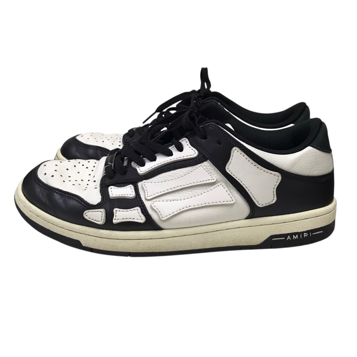 AMIRI(アミリ) Skel Topローカットスニーカー ブラック×ホワイト 