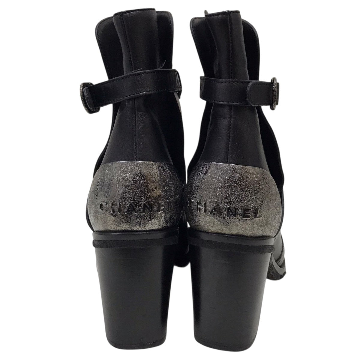 CHANEL ロゴショートブーツ 古着・中古-4枚目のアイテム画像