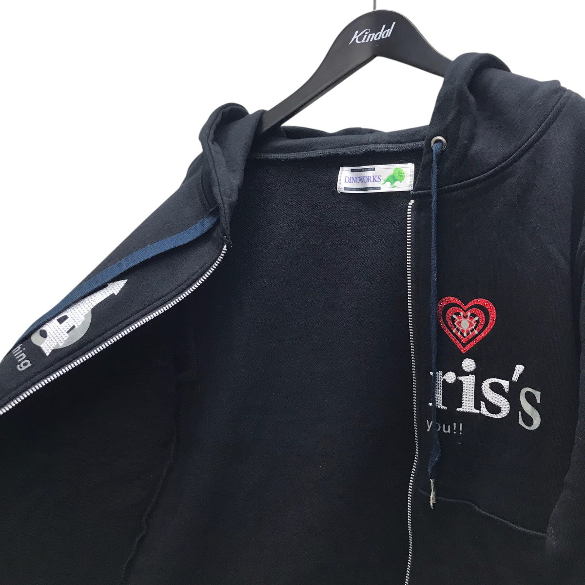 DINOWORKS Paris Zip Up Hoodie グローブジップパーカー 古着・中古-5枚目のアイテム画像