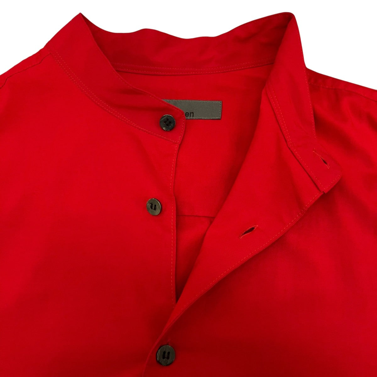 Y’S for men 26SS【RED RAYON LAWN CHEST-PANELED STAND-COLLAR BLOUSE】レーヨンスタンドカラーシャツ 古着・中古-5枚目のアイテム画像