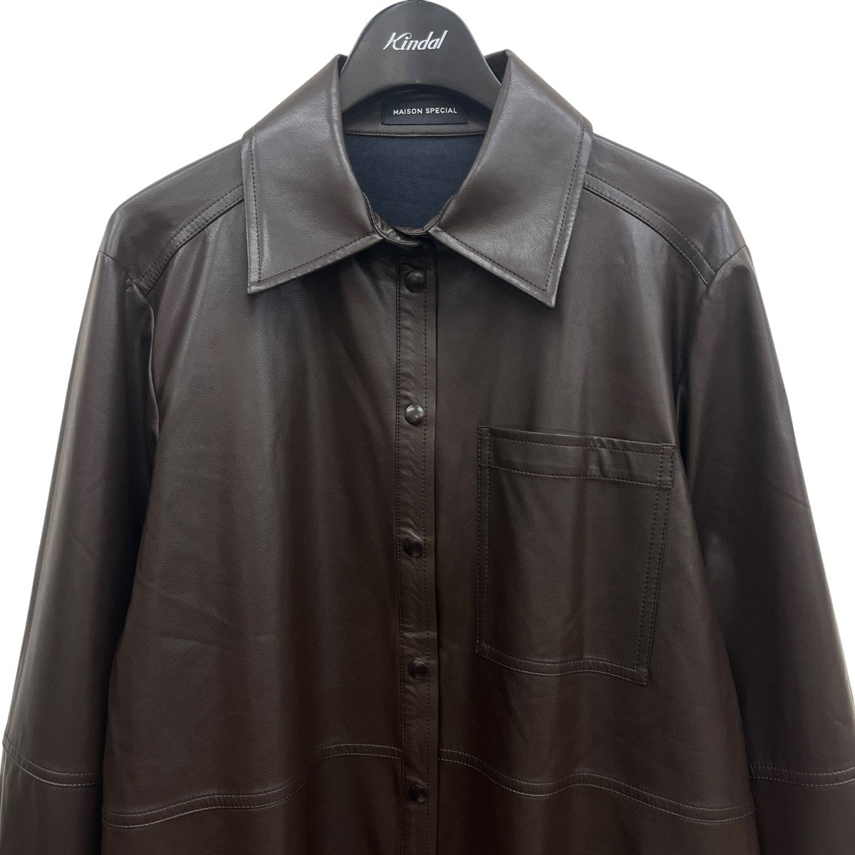 MAISON SPECIAL(メゾンスペシャル) Vegan Leather Tie Shirtフェイク
