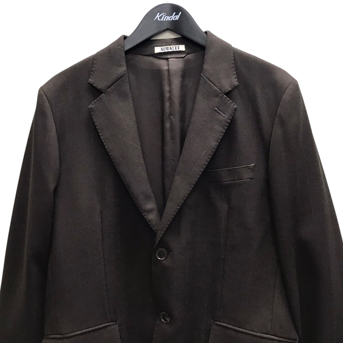 AURALEE(オーラリー) HARD TWIST WOOL PANAMA STRIPE JACKET