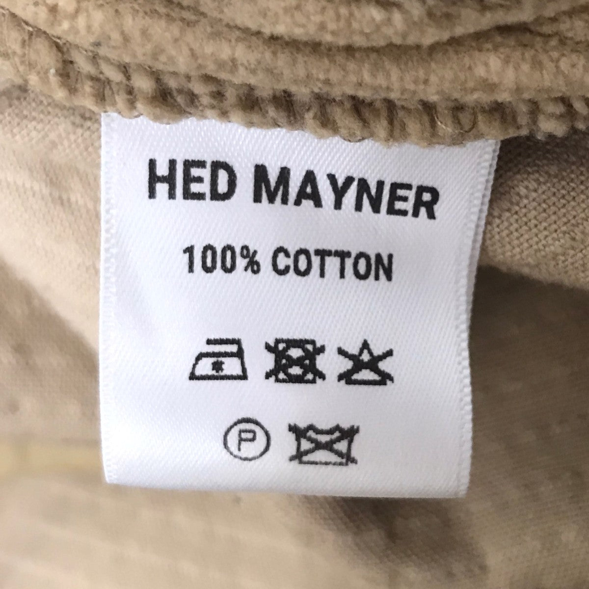 Hed Mayner(ヘドメイナー) 2タックコーデュロィパンツ ベージュ サイズ