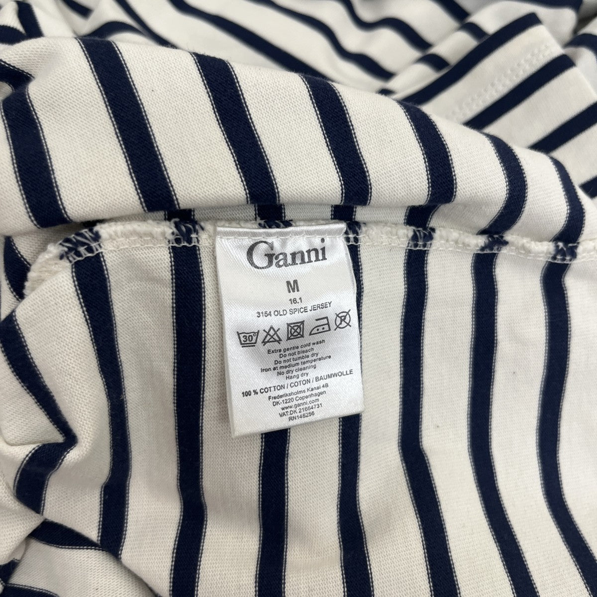 Ganni ボーダー長袖ワンピースRN146256 古着・中古-6枚目のアイテム画像
