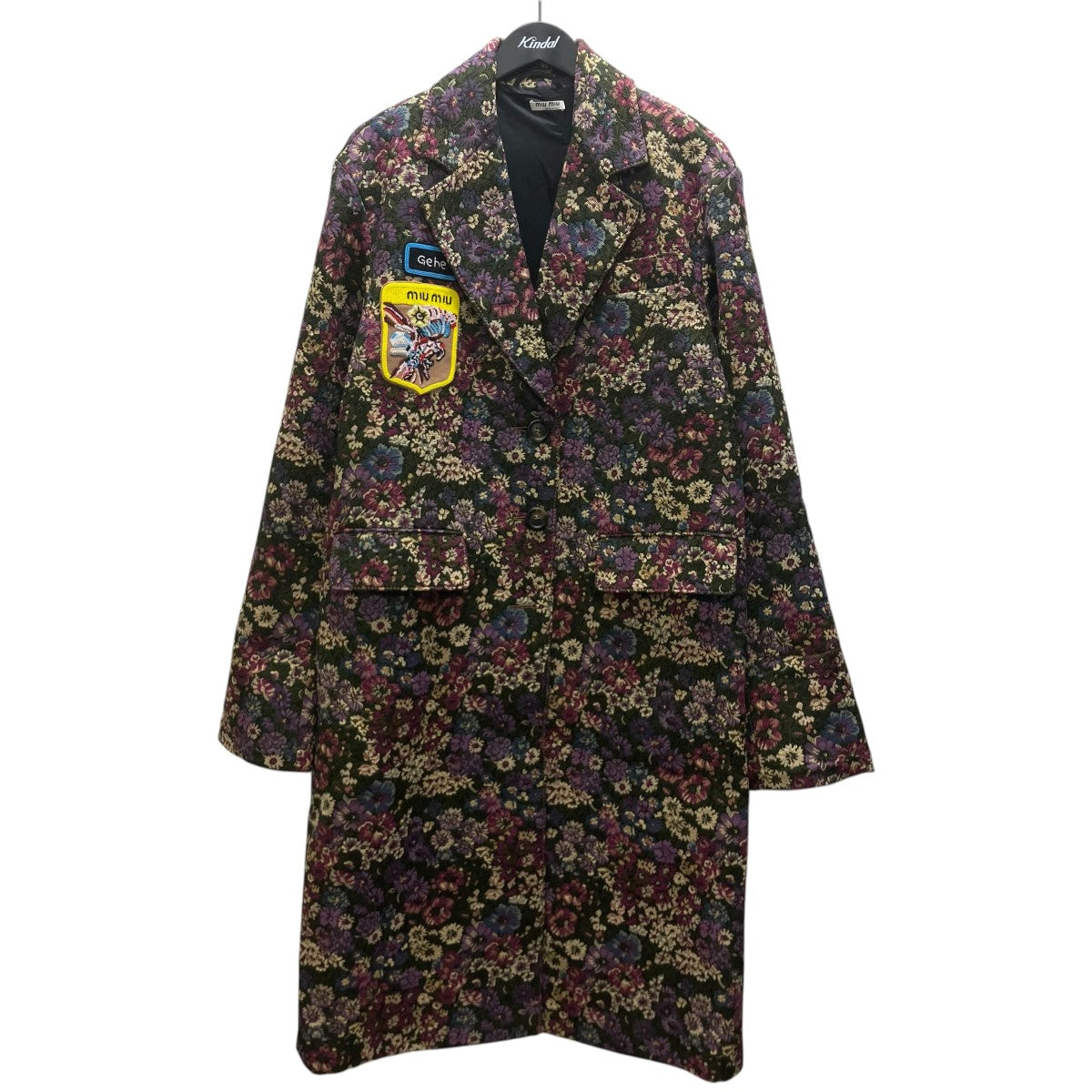 MIU MIU 花柄チェスターコート 古着・中古-1枚目のアイテム画像