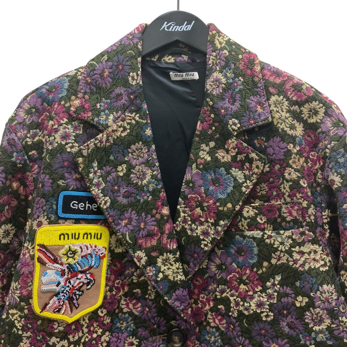 MIU MIU 花柄チェスターコート 古着・中古-2枚目のアイテム画像