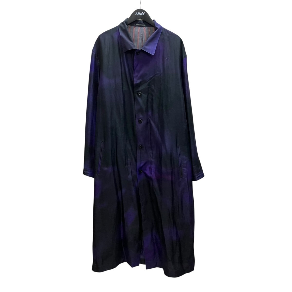 Yohji Yamamoto pour homme 17SS 傑作残して早く死ぬヤツまじむかつく ／バックプリントシルクコート 古着・中古-1枚目のアイテム画像