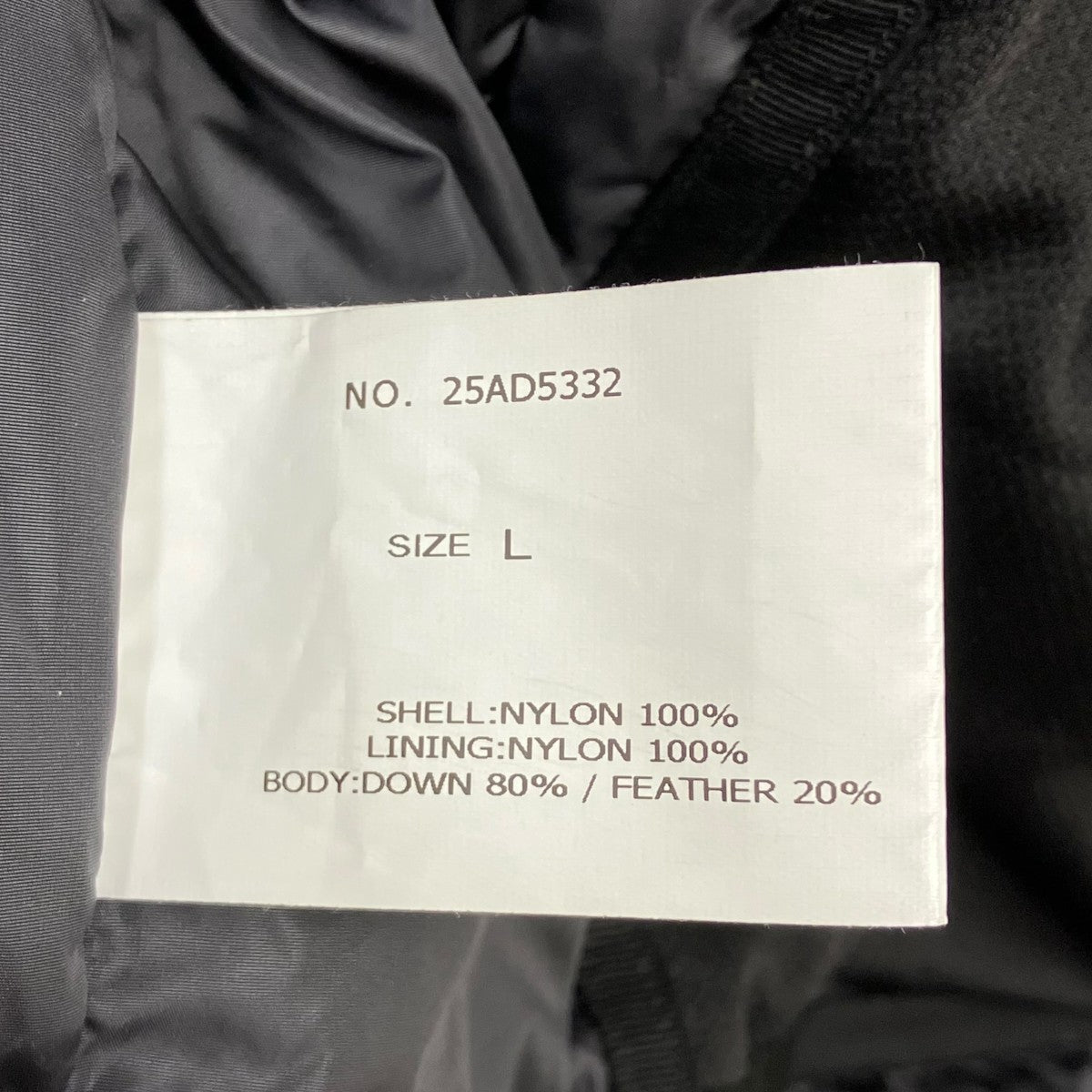 25AW DOWN JKT ダウンジャケット