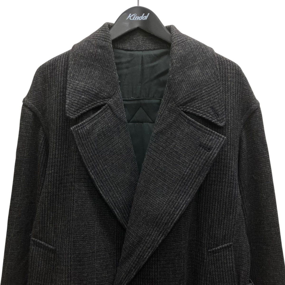YOKE SHETLAND WOOL DOUBLE BREAST OVERCOAT ロングコート 古着・中古-3枚目のアイテム画像