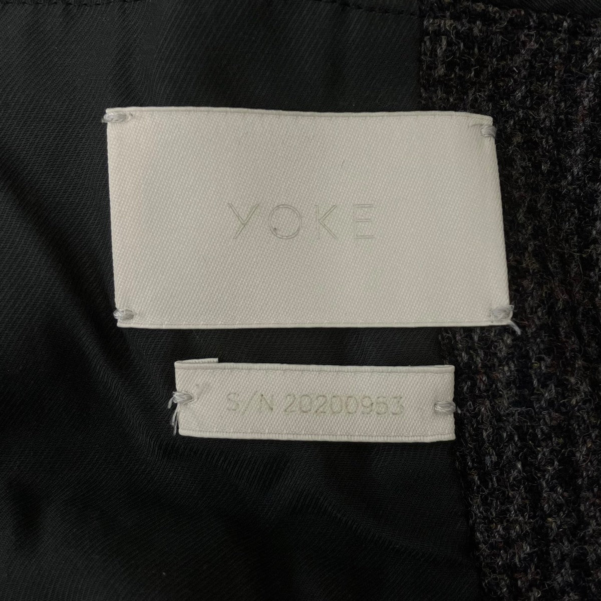YOKE SHETLAND WOOL DOUBLE BREAST OVERCOAT ロングコート 古着・中古-5枚目のアイテム画像