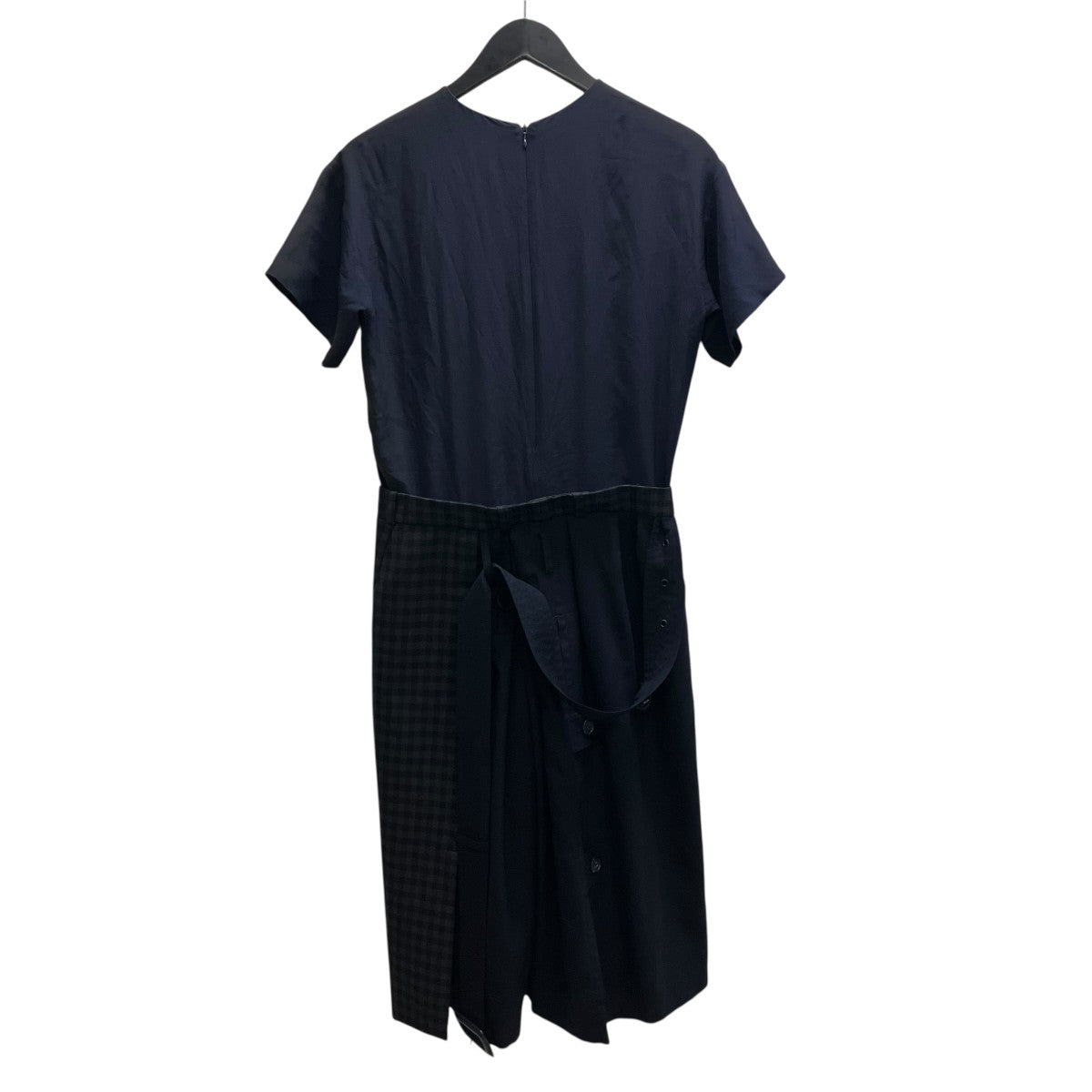 Maison Margiela ドッキング ロング ワンピース チェック 半袖 ドレス 古着・中古-2枚目のアイテム画像