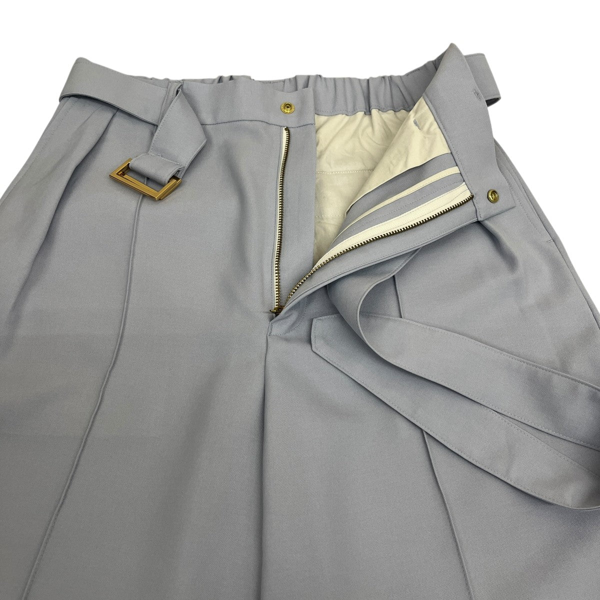 パンツ クルニ 22SS 22ｰSSｰ010 ﾍﾞｰｼﾞｭ ｼﾙｷｰﾂｲﾙ ﾘﾗｯｸｽｼｮｰﾄﾊﾟﾝﾂ 1
