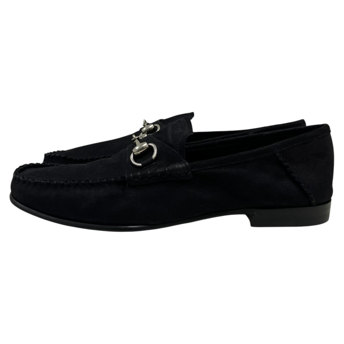 GUCCI(グッチ) ホースビットスエードローファー ブラック サイズ 7