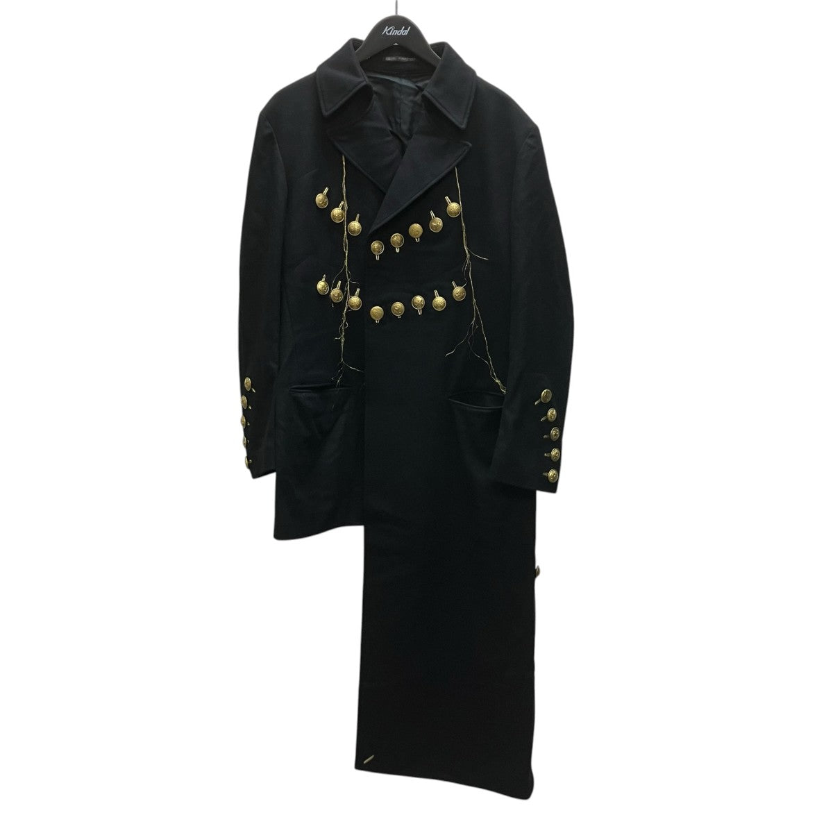 19AW 金ボタンコート変形衿釦金ホールJ
