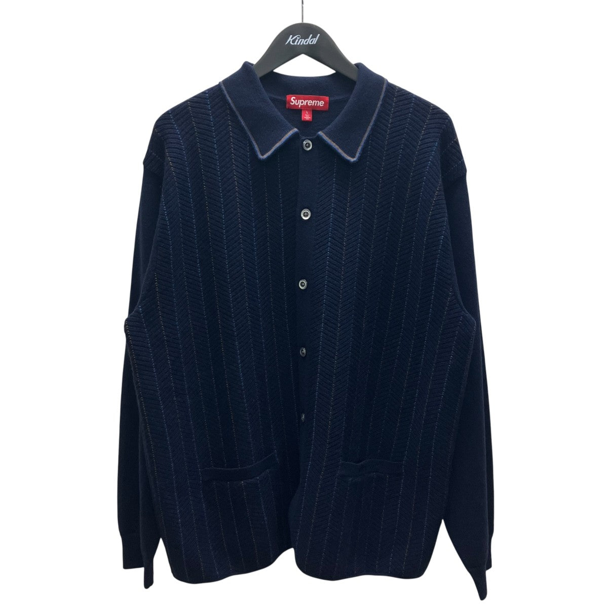 25SS herringbone cardiganロゴストライプ へリンボ―ン カーディガン