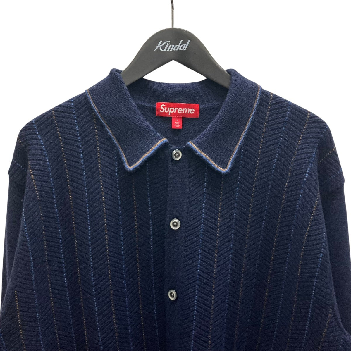 25SS herringbone cardiganロゴストライプ へリンボ―ン カーディガン