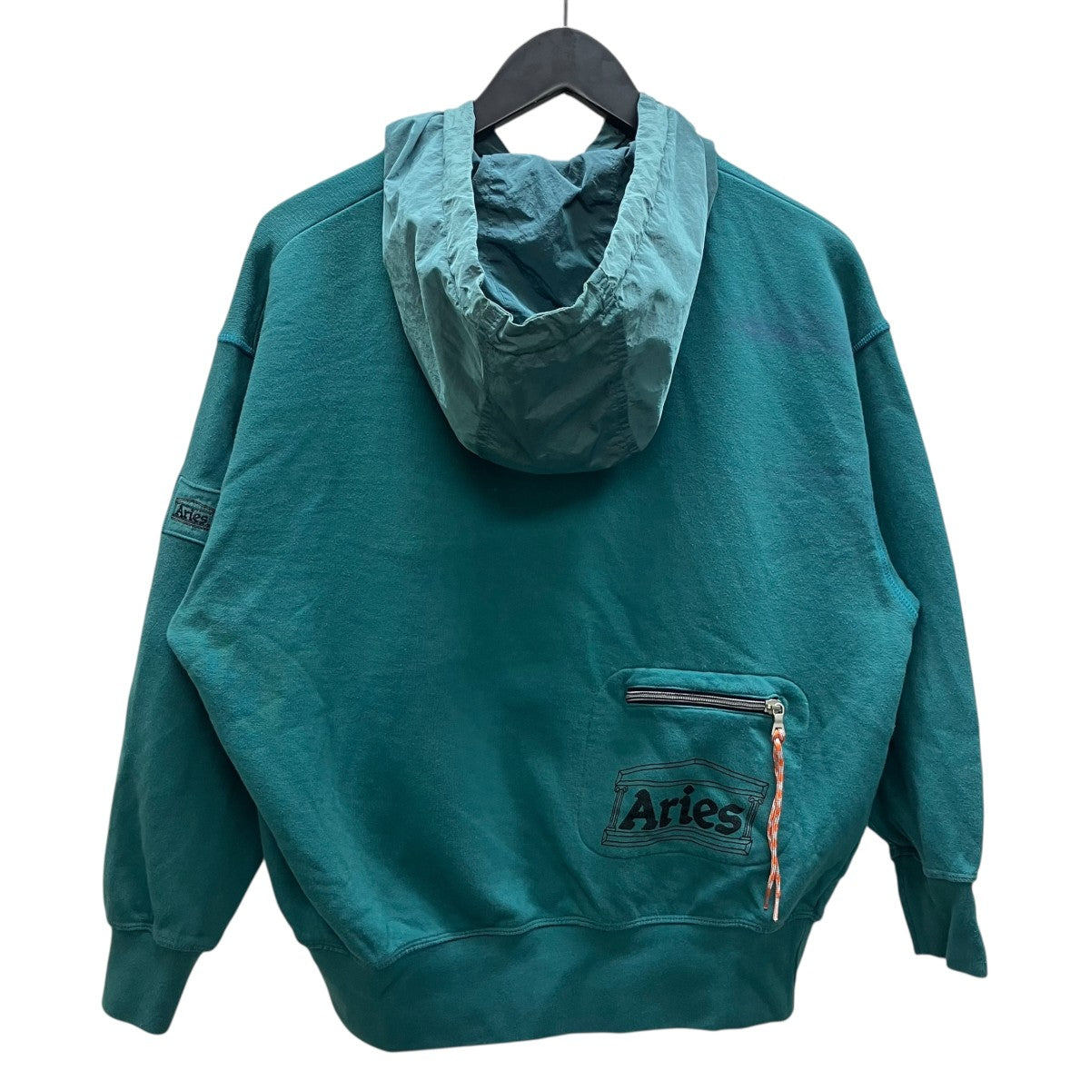 Nylon Hybrid Hooded Sweatshirt 切替プルオーバーパーカー