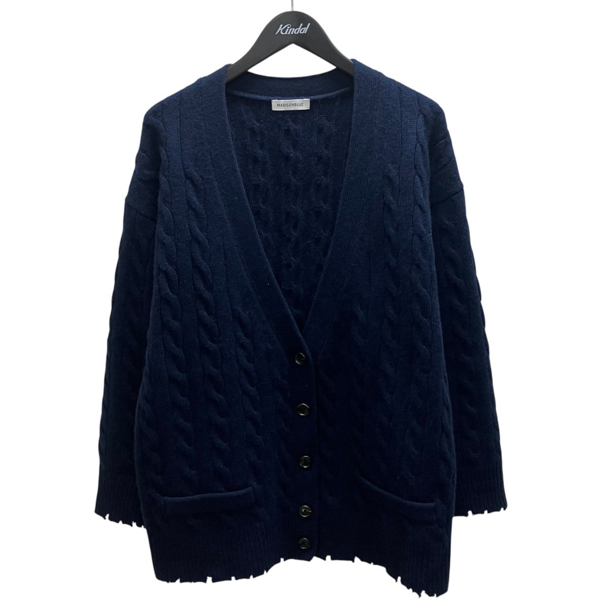 CRASHED CABLE KNIT V CD カシミヤニットカーディガン