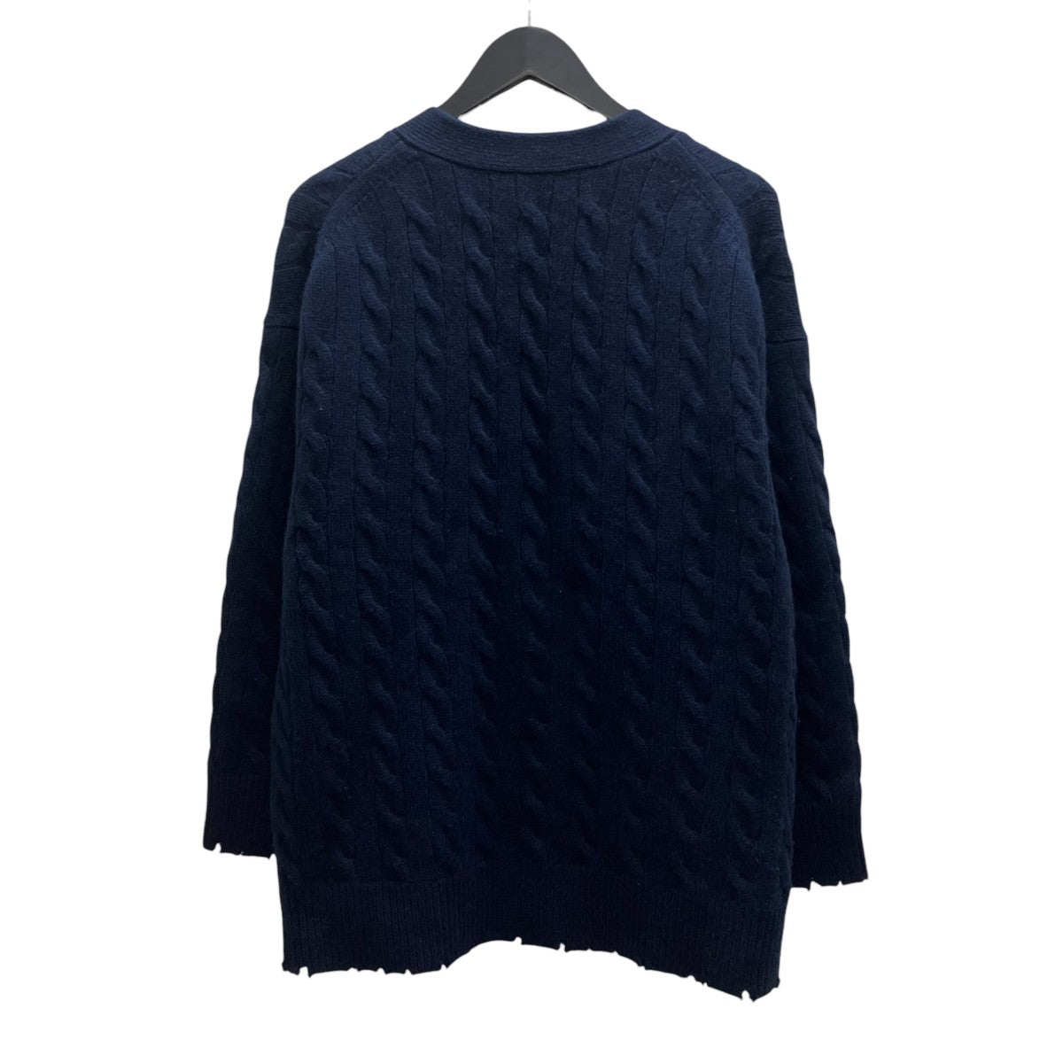 CRASHED CABLE KNIT V CD カシミヤニットカーディガン