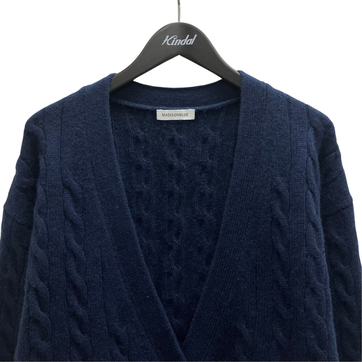 CRASHED CABLE KNIT V CD カシミヤニットカーディガン