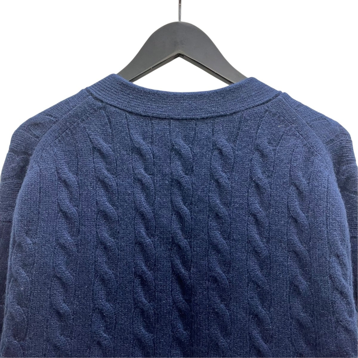 CRASHED CABLE KNIT V CD カシミヤニットカーディガン