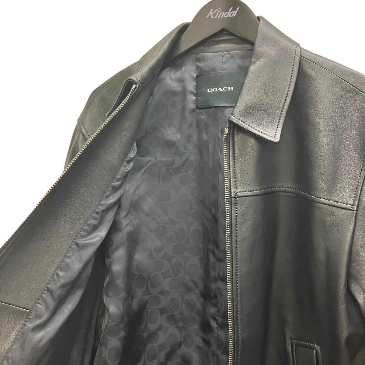 COACH オーバーサイズド ラムレザー ジャケット 古着・中古-6枚目のアイテム画像