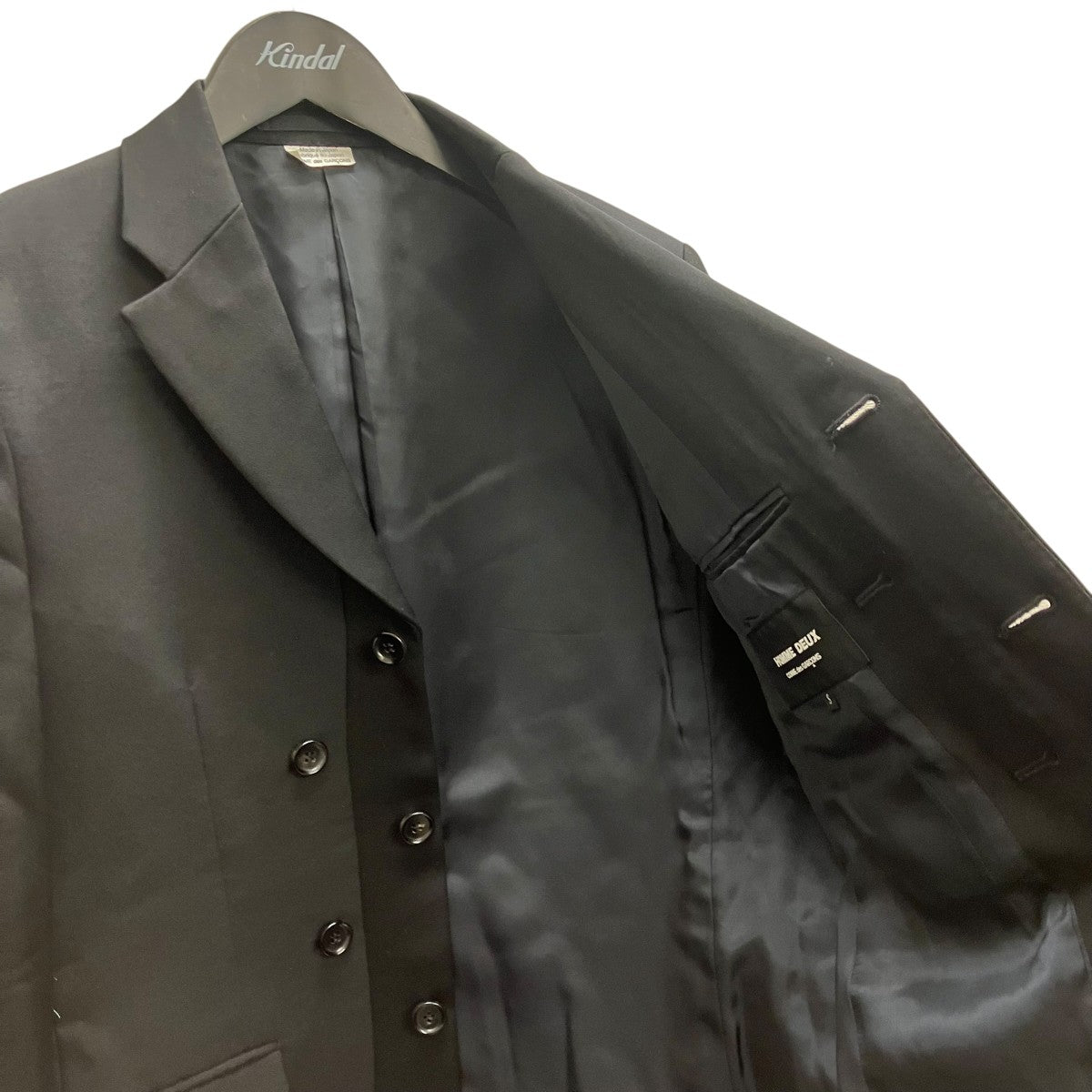 ☆未使用 コムデギャルソン コムコム 22AW 二重袖 テーラードジャケット 黒 COMME des GARCONS HOMME DEUX コムデギャルソンオムドゥ 14SS