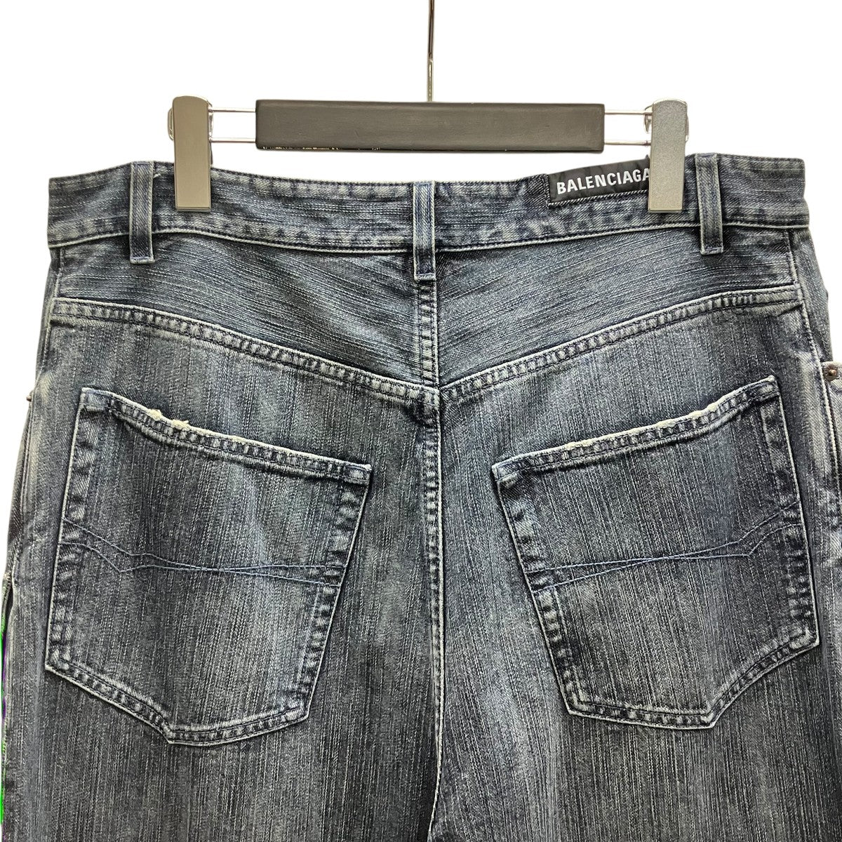 BALENCIAGA DOUBLE FRONT WIDE LEG JEANS クワトロレッグデニムパンツ 古着・中古-4枚目のアイテム画像