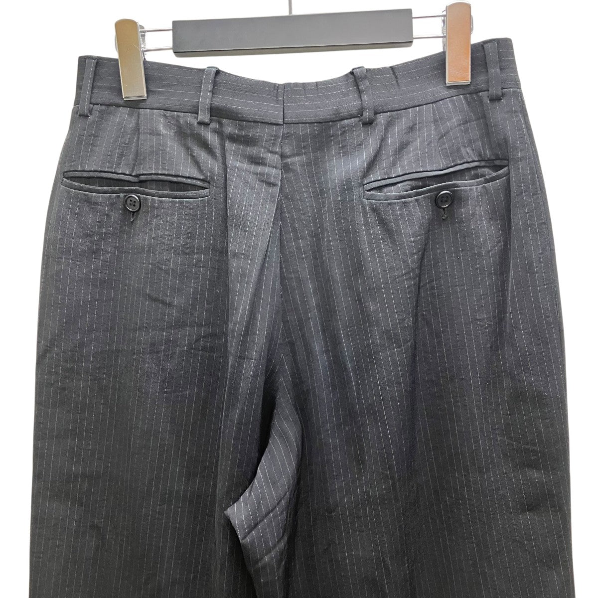 GIORGIO ARMANI ストライプスラックス 黒タグ 古着・中古-4枚目のアイテム画像