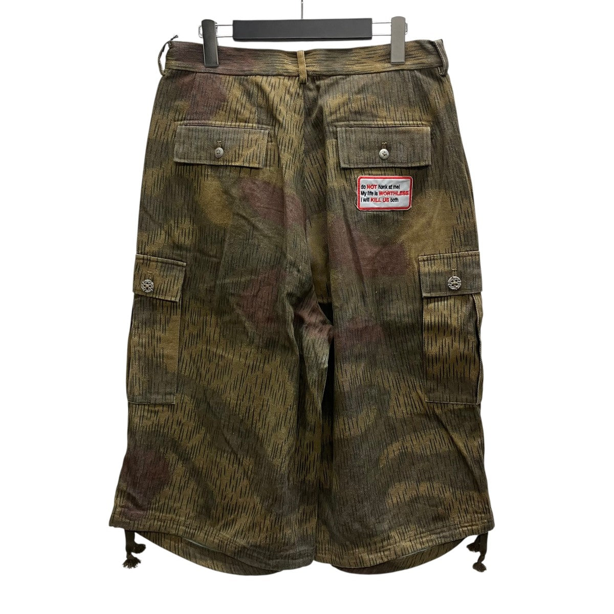 LES SIX dangerous camo weird pantsカモワイドショートパンツ 古着・中古-2枚目のアイテム画像
