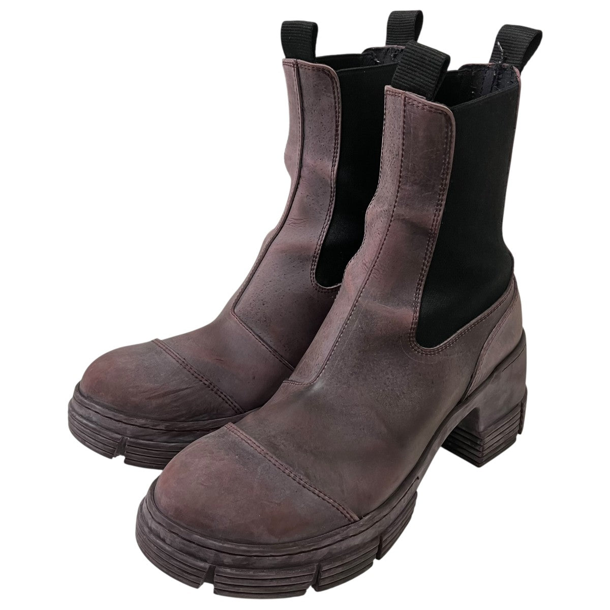 Ganni Recycled Rubber Heeled City Bootヒールアンクルブーツ 古着・中古-1枚目のアイテム画像