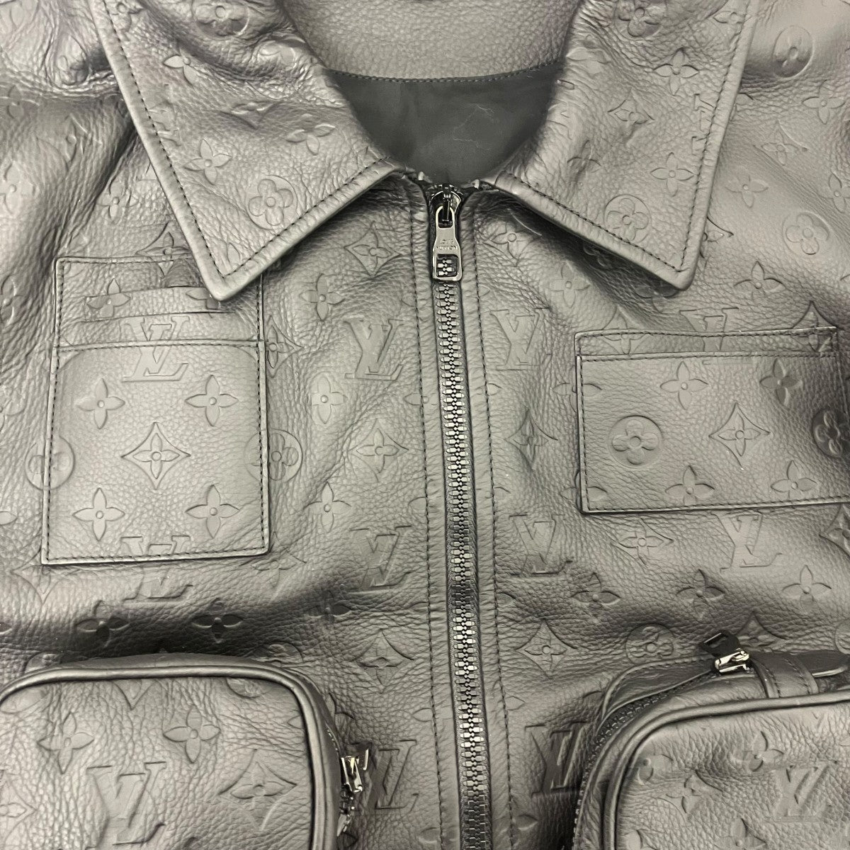 LOUIS VUITTON Monogram Embossed Utility Jacketモノグラムエンボスユーティリティレザー ジャケットHIL46EQXS 古着・中古-5枚目のアイテム画像
