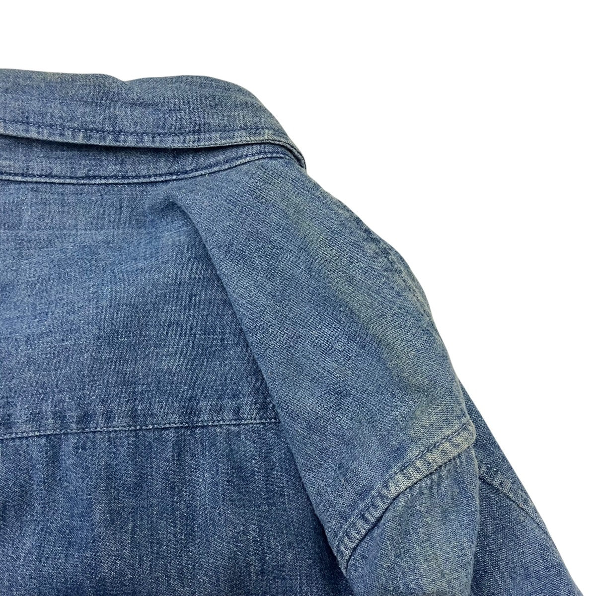 セリーヌ CELINE 20SS コットン デニム フリルシャツ 長袖 S 青 CELINE(セリーヌ) 長袖シャツ 20FA4208I ブルー サイズ S｜【公式