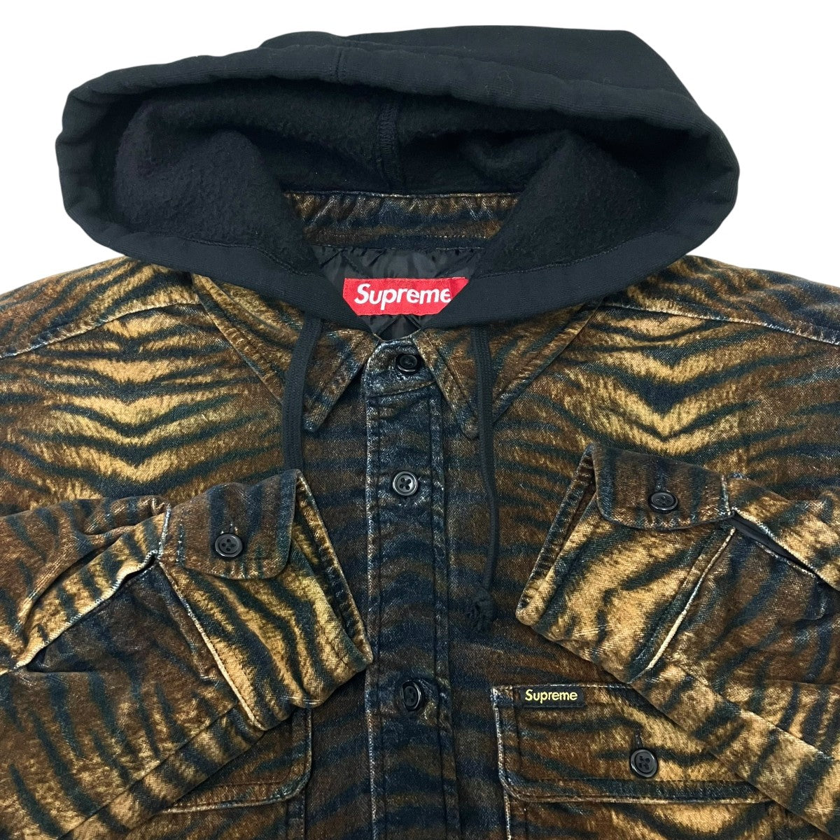 【Quilted Lined Hooded Velvet Shirt】