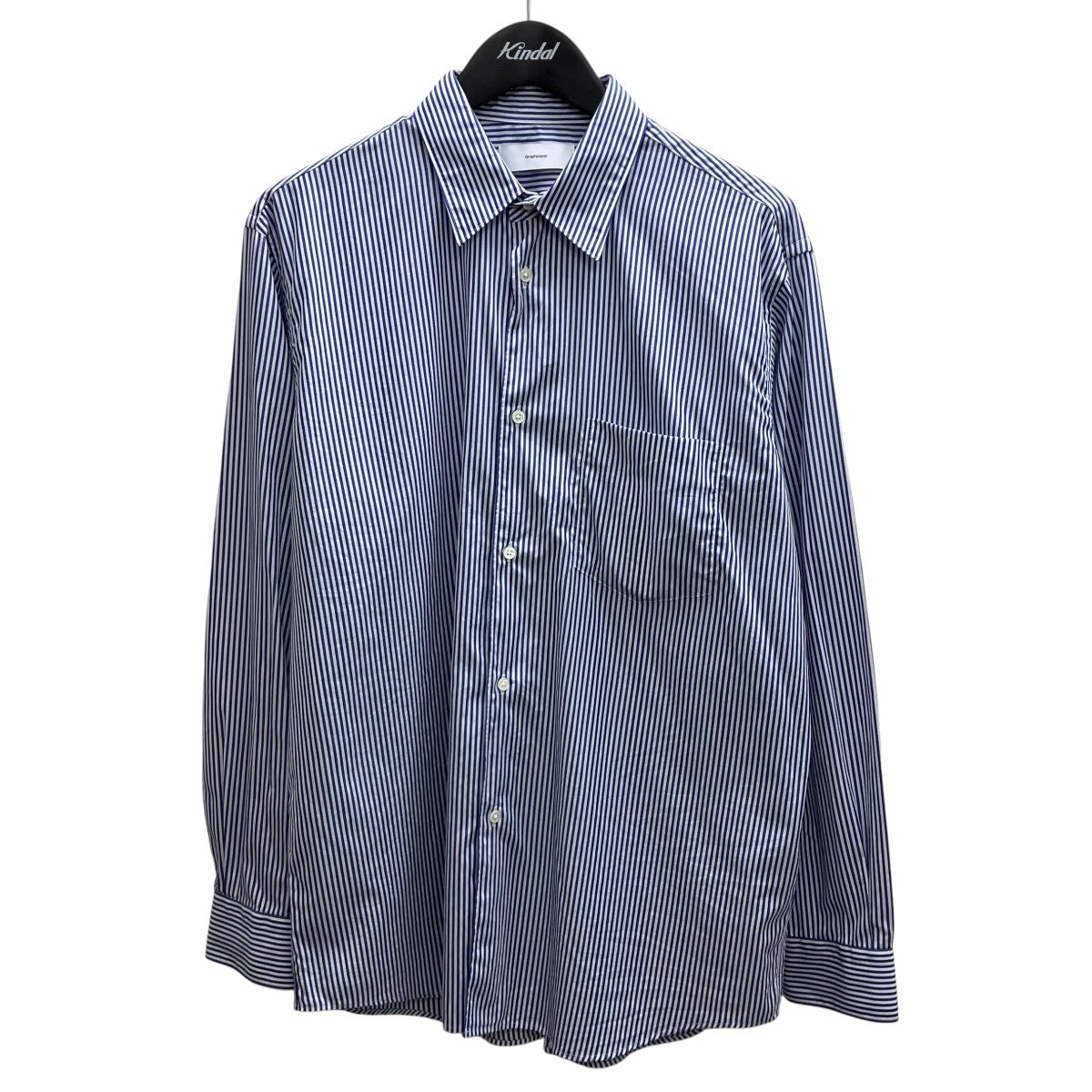 Graphpaper 25AW Broad Stripe Regular Collar Shirt ストライプシャツ 古着・中古-1枚目のアイテム画像