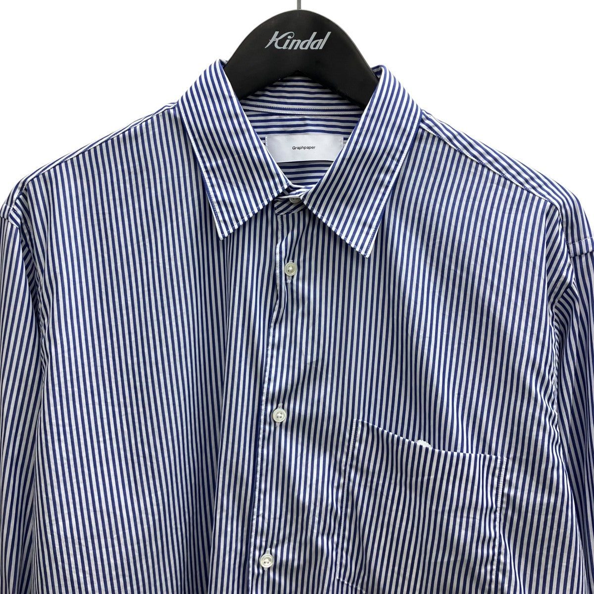 Graphpaper 25AW Broad Stripe Regular Collar Shirt ストライプシャツ 古着・中古-3枚目のアイテム画像