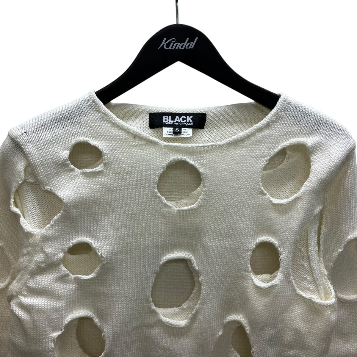 BLACK COMME des GARCONS 穴あきニット 古着・中古-2枚目のアイテム画像