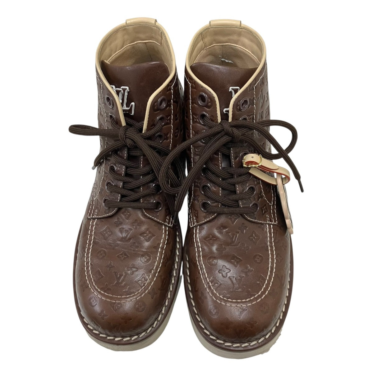 LOUIS VUITTON Tyler The Creator LVウェイブズライン モノグラムレザーブーツ 古着・中古-3枚目のアイテム画像