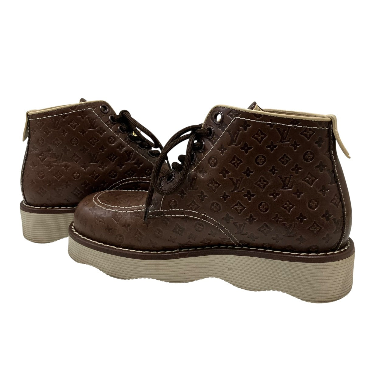 LOUIS VUITTON Tyler The Creator LVウェイブズライン モノグラムレザーブーツ 古着・中古-6枚目のアイテム画像