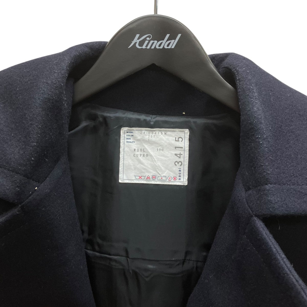 sacai Wool Melton Jacket ダッフルコート 古着・中古-3枚目のアイテム画像
