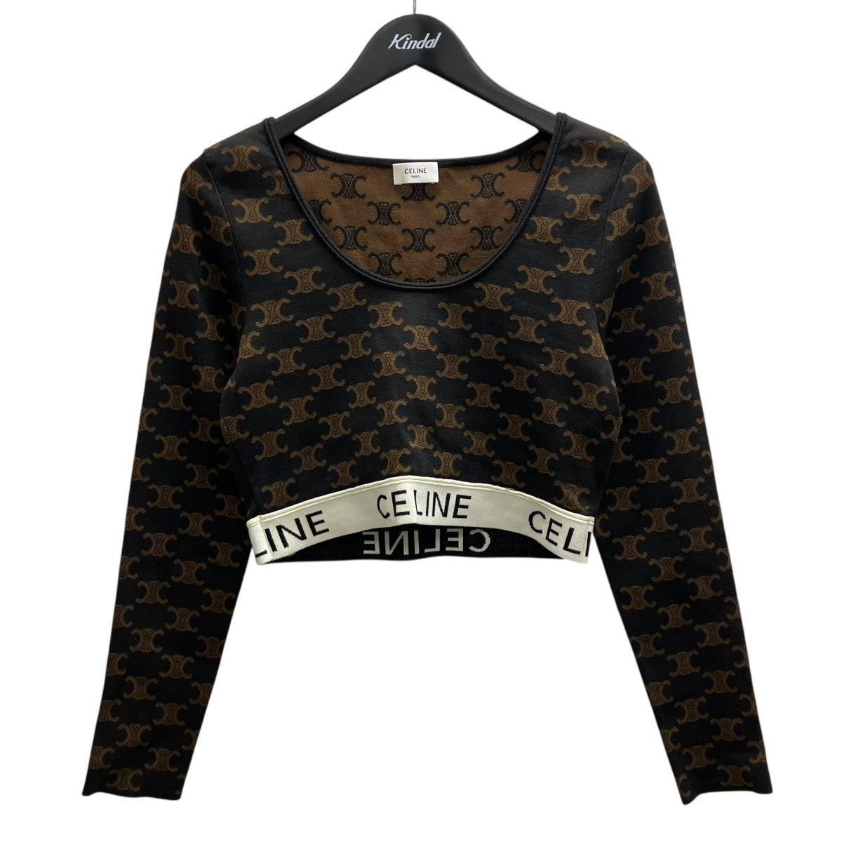 CELINE クロップド トリオンフモノグラムトップ Tシャツ 古着・中古-1枚目のアイテム画像