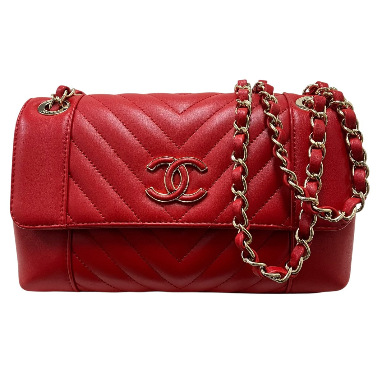 CHANEL Vステッチシェブロンショルダーバッグ 古着・中古-1枚目のアイテム画像