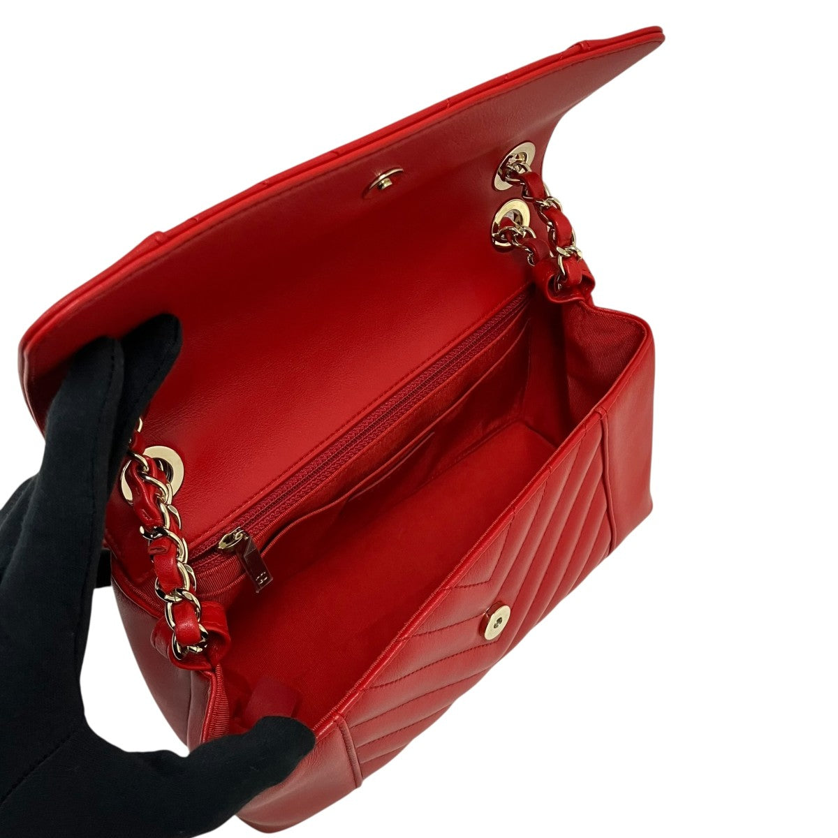 CHANEL Vステッチシェブロンショルダーバッグ 古着・中古-7枚目のアイテム画像