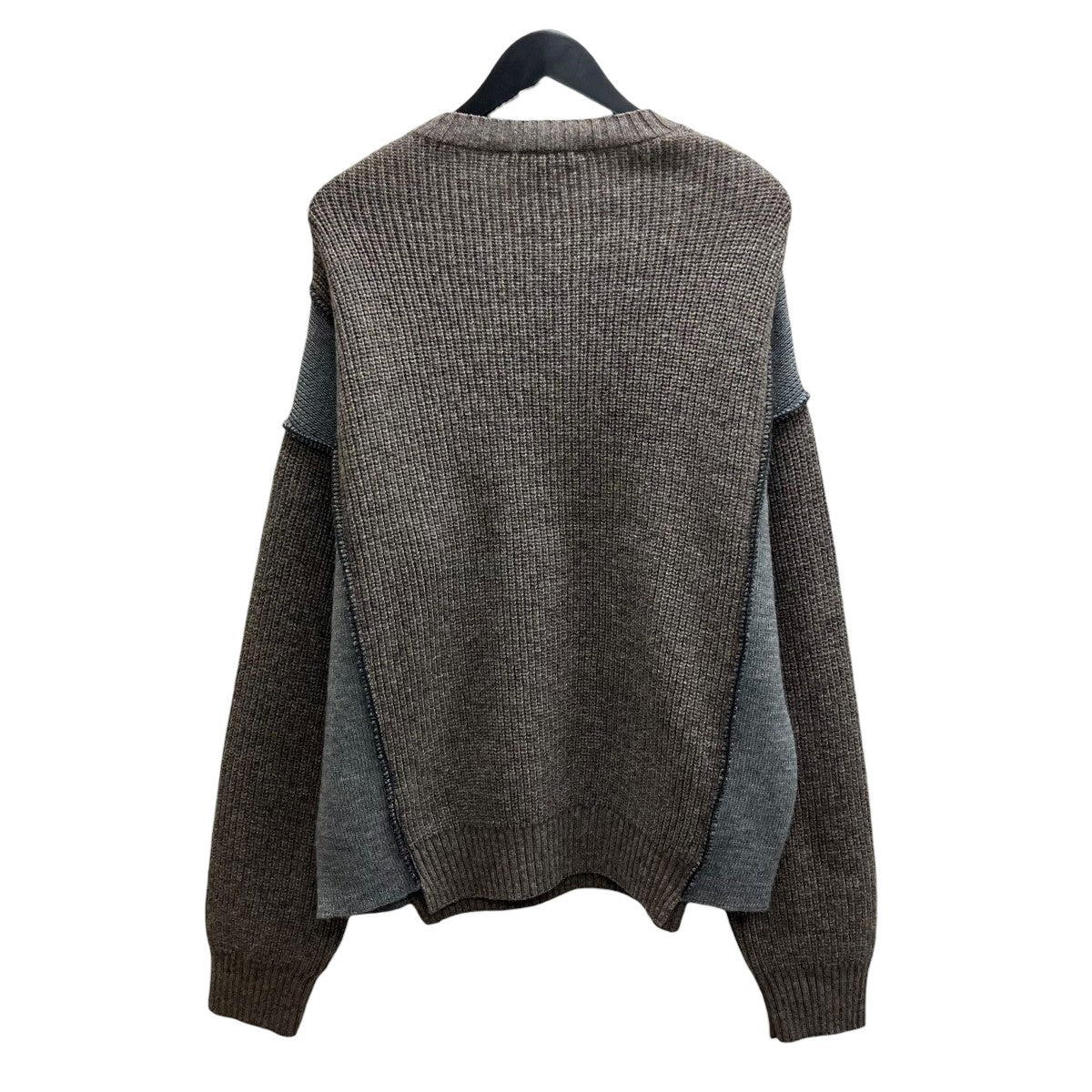 Patched Sweater BEIGE MELANGE MIX ウールニット