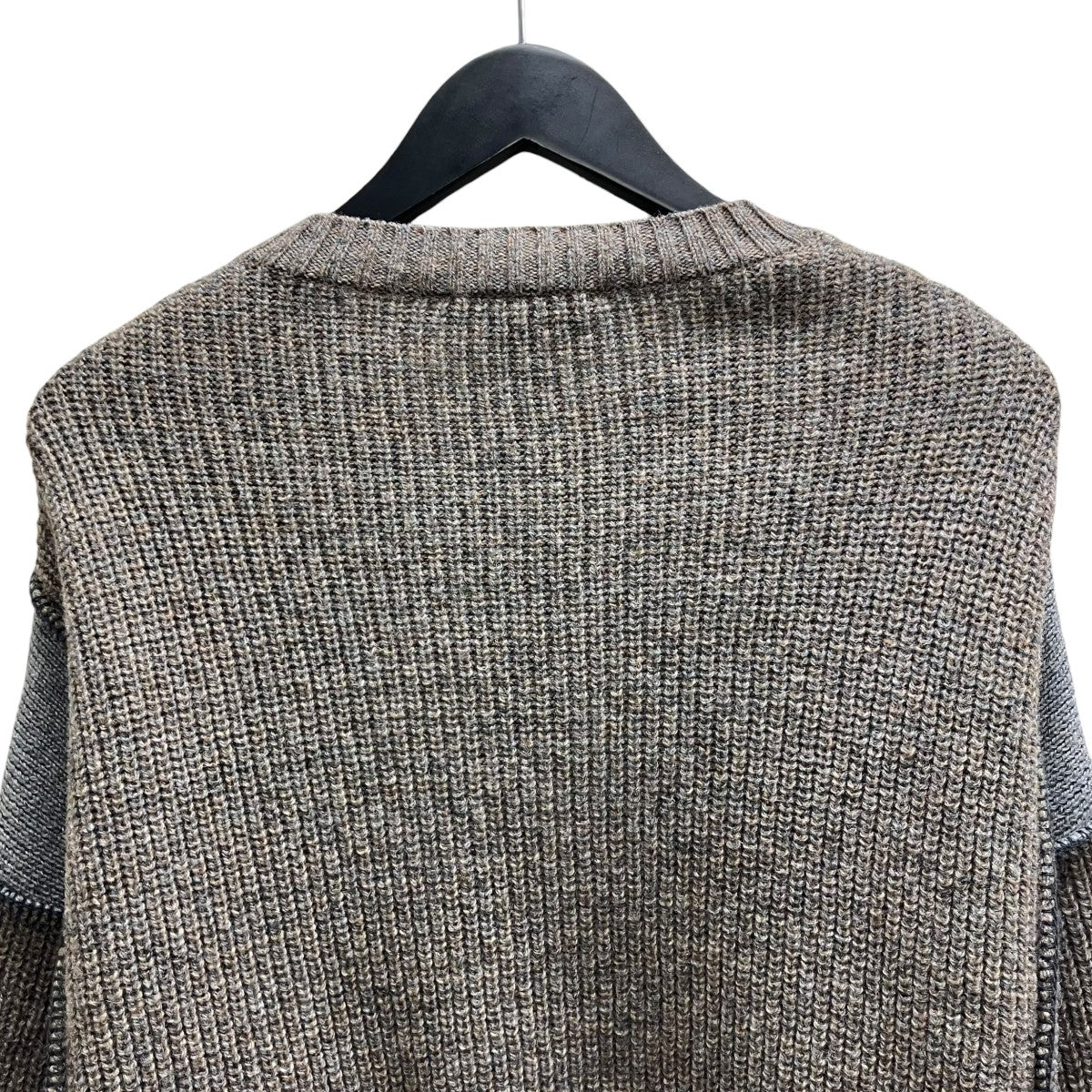 Patched Sweater BEIGE MELANGE MIX ウールニット