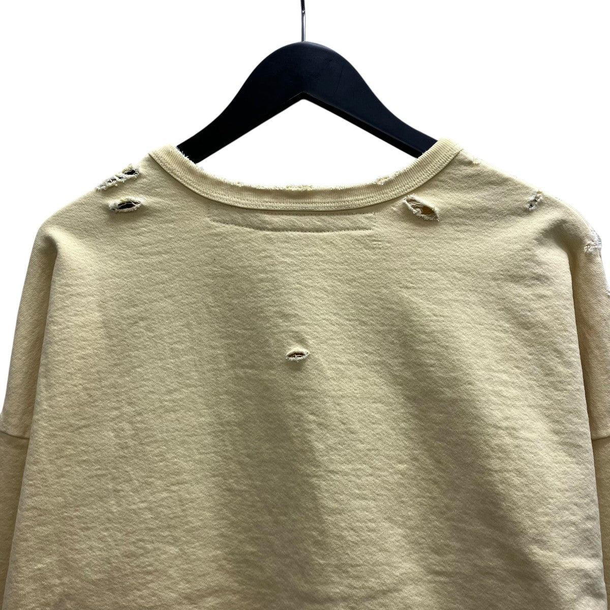 GOOD GUY CREW NECK YELLOWダメージ 加工スウェット