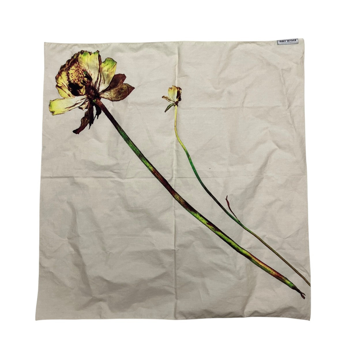 ISSEY MIYAKE フローラルプリント花柄スカーフ 古着・中古-2枚目のアイテム画像