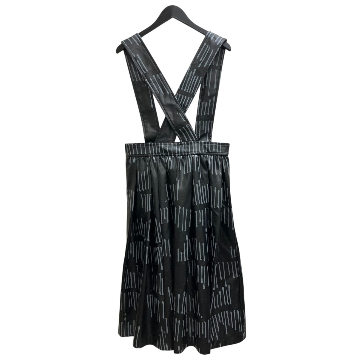 BLACK COMME des GARCONS フェイクレザー 総柄 ボリューム 吊りスカート ワンピース 古着・中古-2枚目のアイテム画像