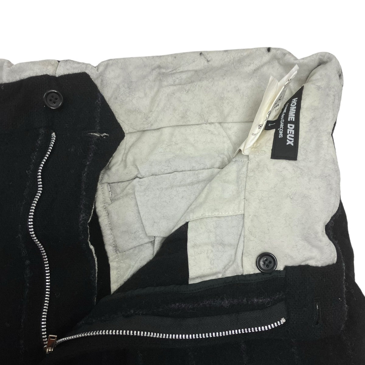 COMME des GARCONS HOMME ウール縮絨ストライプパンツ 古着・中古-4枚目のアイテム画像