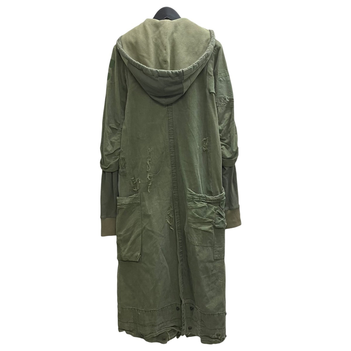 GREG LAUREN ARMY LONG ROGUE ARTIST JACKETアーミーフーデットコート 古着・中古-2枚目のアイテム画像
